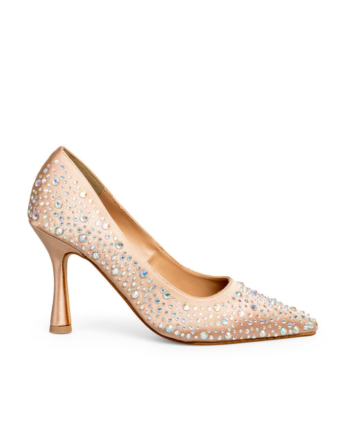 Zapatilla Nude Satín Brillos 16-9400